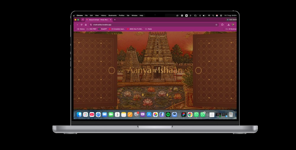 Vivah Vatika traditional Hindu wedding invitation website with Devanagari calligraphy preview